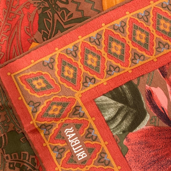 vintage Bill Blass bold floral paisley silk scarf 80’s
